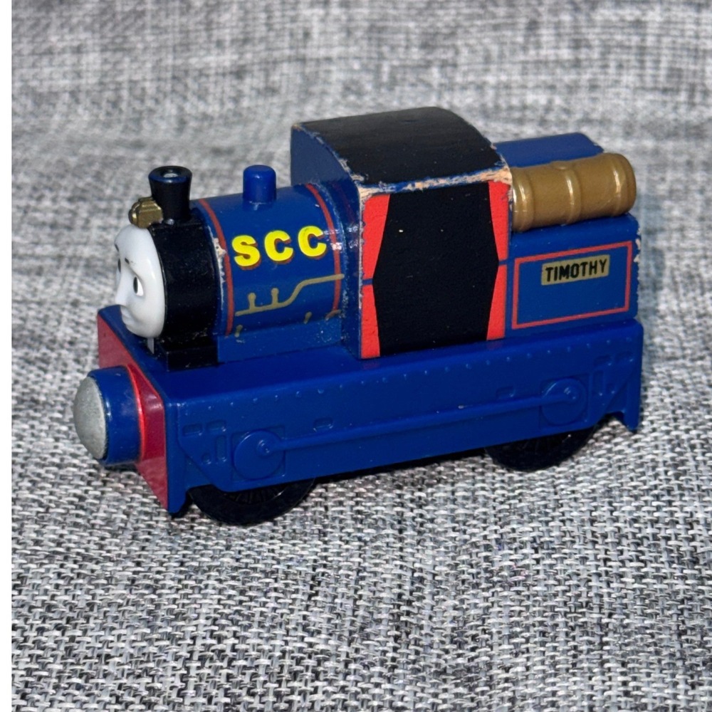 Thomas Friends Wooden Railway Timothy SCC Blue Engine 2012 Wooden Train